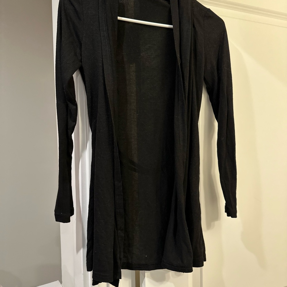 Black Open Front Cardigan